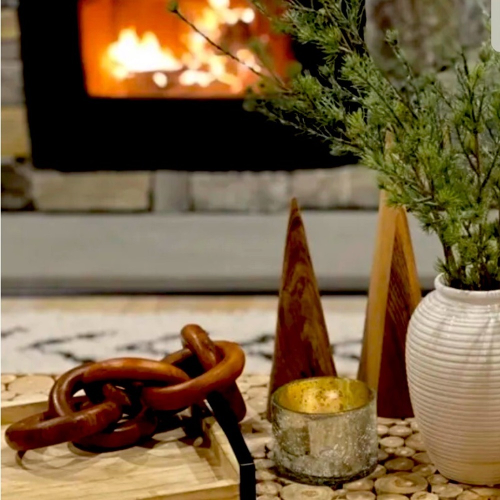 - 𝅺- McGee Teal wood, in style of Boho Farmhouse decorative Interlocking c…